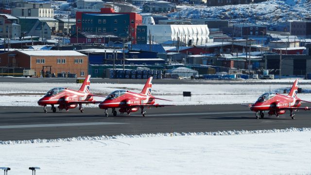 Boeing Goshawk (XX219) - The Royal Air Force, Red Arrows, Hawk T.1Abr /leaving Iqaluit on Oct.15, 2019