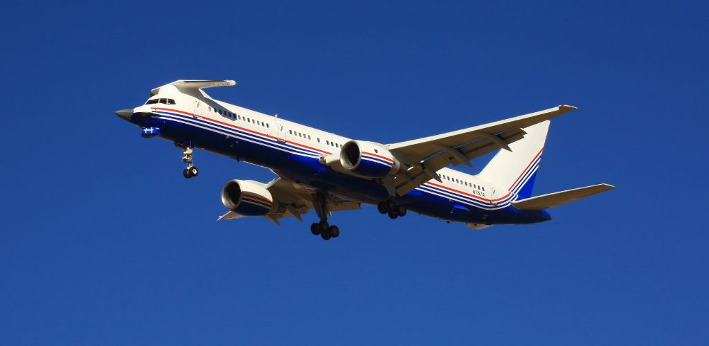 N757A — - Boeing 757-200 avionics test bed with F-22 nose and upper canards.br /taken by Mitch gulbin @pmd 09-21-2024