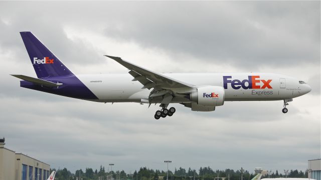 Boeing 777-200 (N890FD) - BOE061 on final approach to runway 16R to complete a flight test on 7/27/12.br /The plane is a B777-FS2, c/n 41439, LN:1033.
