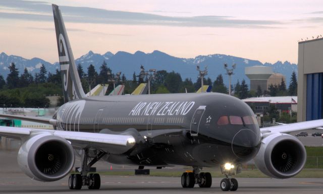 Boeing 787-9 Dreamliner (ZK-NZE) - First 787-9 lining up for its first high speed taxi test on May 22nd, 2014.