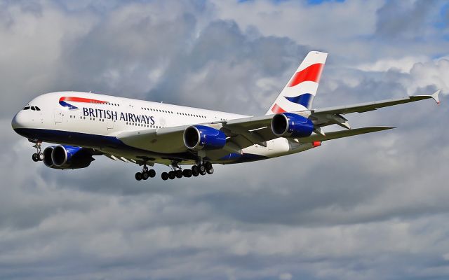 Airbus A380-800 (G-XLEA) - about to land at shannon for the first time ba a-380 g-xlea 30/7/13.