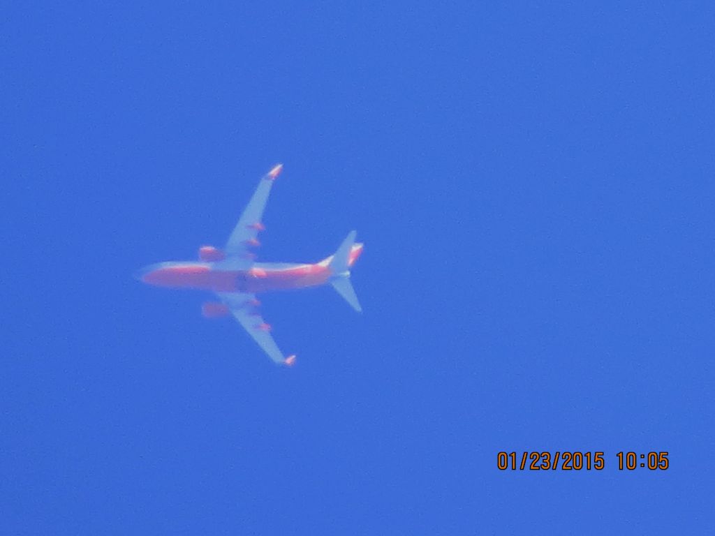 Boeing 737-700 (N459WN) - Southwest Airlines flight 508 from ATL to DEN over Southeastern Kansas at 38,000 feet.