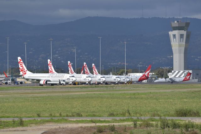 — — - Some of the stored aircraft at Adelaide Saturday May 2, 2020