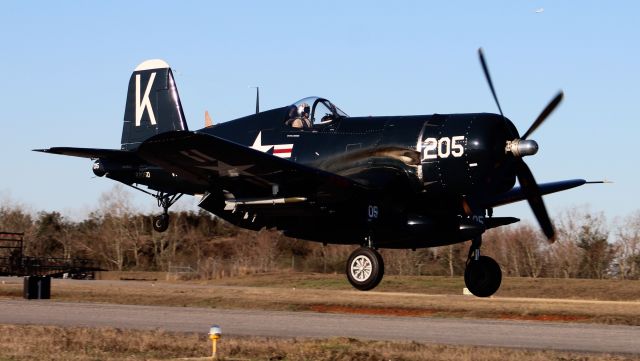 N240CF — - A Vought F4U-4 Corsair arriving H.L. Sonny Callahan Airport, fairhope, AL during Z's 2021 Invitational Jet Blast, Fairhope, AL - March 4, 2021.