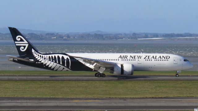 Boeing 787-9 Dreamliner (ZK-NZQ) - A backdrop of stormy seas.