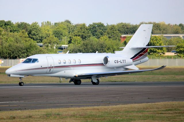 Cessna Citation Latitude (CS-LTT) - NetJets Europe Citation Latitude departing rwy 24 on 26-Aug-22 heading for EGPN as NJE3UB.