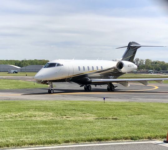 Canadair Challenger 350 (N597FX) - Flexjet Challenger 350 taxing to Runway 11, soon to depart towards Ashville AVL.  The main runway 34/16 is currently closed for repaving.  