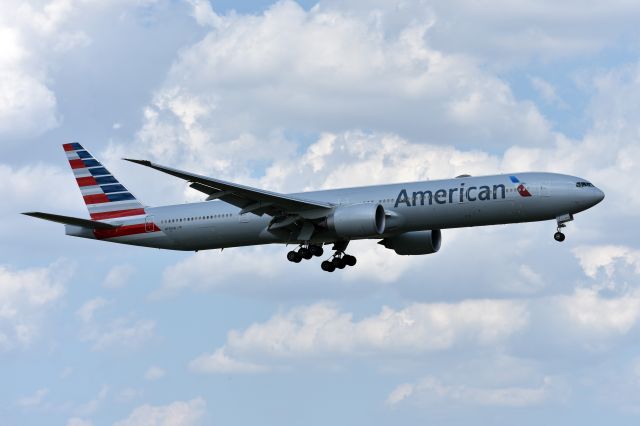 BOEING 777-300ER (N730AN) - Taken May 27th 2018 from Founders Plaza at KDFW.