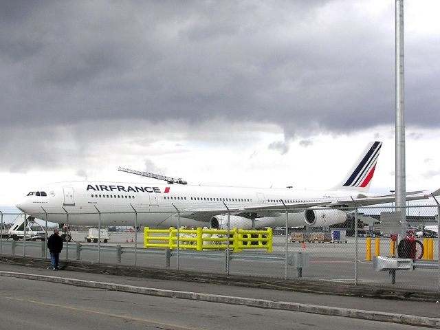 Airbus A340-300 (F-GLZC) - Parked...waiting for the evening flight to CDG!