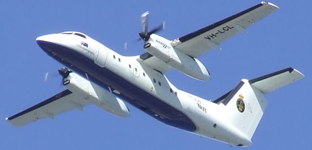 de Havilland Dash 8-200 (VH-LCL) - Australian NAVY LADS (Laser Airborne Depth Sounder)Hydrography, Bombardier Dash 8-202Q VH-LCL flying over Burnie, Tasmania on February 4 2017