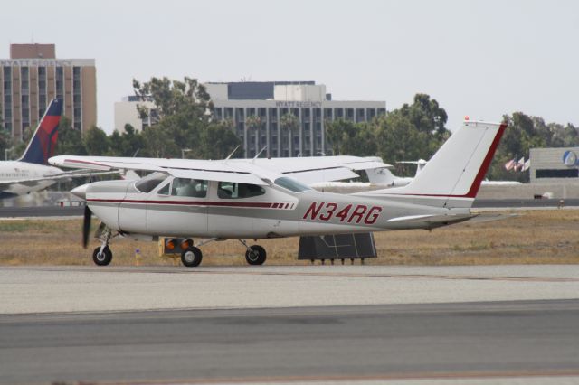 Cessna 177RG Cardinal RG (N34RG) - Taxiing for takeoff at John Wayne Airport, July 18 2018. 