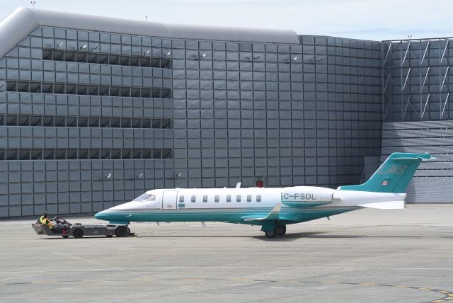 Learjet 45 (C-FSDL) - Lear 45 being towed to YVR's engine testing enclosure