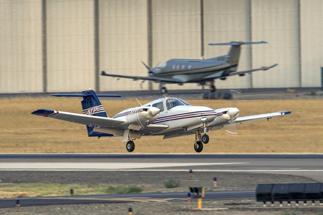 Piper PA-44 Seminole (N766A) - Piper PA-44-180 Seminole evening arrival at Livermore Municipal Airport (CA), July 2021.