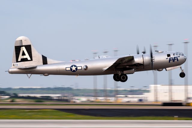 Boeing B-29 Superfortress (N529B) - FiFi clawing to the skies after a full day of training at the Fort Worth Alliance Airport.