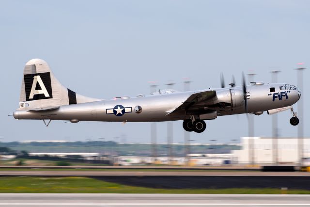 Boeing B-29 Superfortress (N529B) - FiFi clawing to the skies after a full day of training at the Fort Worth Alliance Airport.