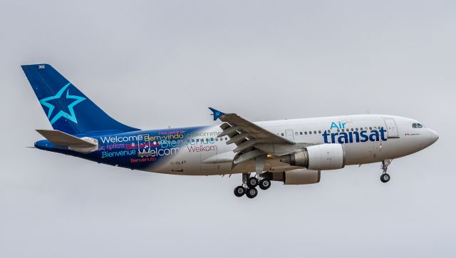 Airbus A310 (C-GLAT) - TSC523 on short finals for runway 05 at YYZ, arriving from London Gatwick