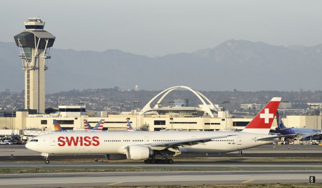 BOEING 777-300ER (HB-JNC) - Arrived at LAX on 25L