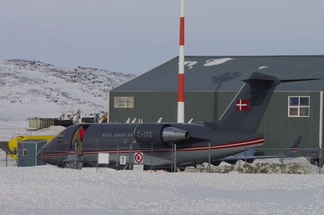 Canadair Challenger (C172) - Royal Danish Air Force parked in Iqaluit, Nunavut for the Arctic Council Meetings Beautiful warm day here.