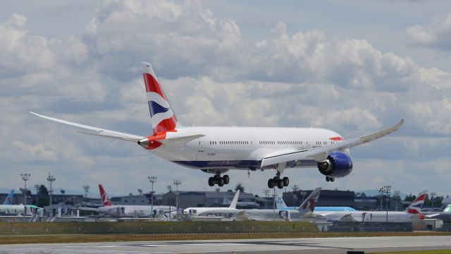 Boeing 787-9 Dreamliner (G-ZBKK) - BOE372 on final to Rwy 16R to complete a C1 flight on 6/15/16. (ln 442 / cn 38627).