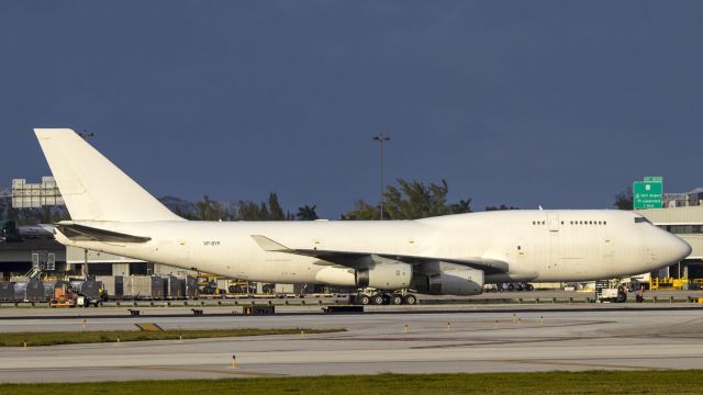 Boeing 747-400 (VP-BYK) - A 747 at FLL does stand out!