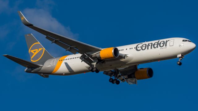 BOEING 767-300 (D-ABUL) - Condor Boeing 767-31B(ER) (D-ABUL) on final approach to Perth Airports Runway 21 after the flight from Frankfurt (via Phuket). This flight is one of four to help come collect the 800+ German Passengers on the Cruise Ship “Artania” after it was refused entry into other ports around the world due to the COVID-19 crisis. After several pleas to the Commonwealth and WA Government they were finally allowed to dock into Fremantle on one condition, that all passengers remain on the ship under police guard until their four rescue flights arrived and they can be bussed straight to the plane and flown out of the country.