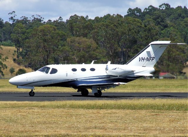 Cessna Citation Mustang (VH-NFP) - Cessna 510 Citation Mustang VH-NFP (510-0432) at Wynyard Airport Tasmania Australia. 22 January 2023.