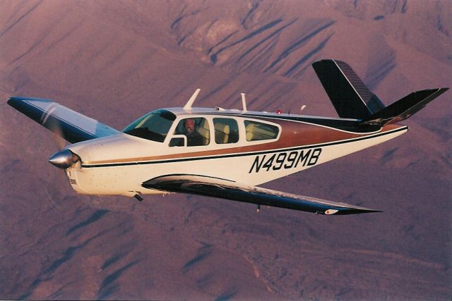 Beechcraft 35 Bonanza (N499MB) - South of Palm Springs, CA with the Santa Rosa Mountains as a backdrop