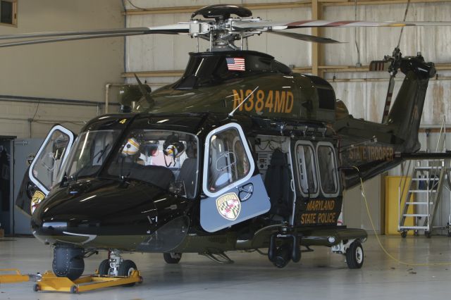 BELL-AGUSTA AB-139 (N384MD) - March 11, 2021 - rests inside hangar all day to avoid getting sunburn