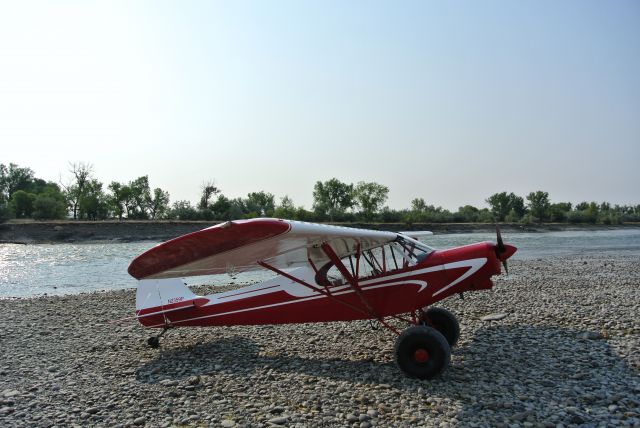 Piper L-21 Super Cub (N2359P) - Gravel bar near Mile City, MT.  Exceptional Mackey rebuild.  This former Don Sheldon cub is now in the capable hands of Ryan Good. Enjoy your new ship Ryan.