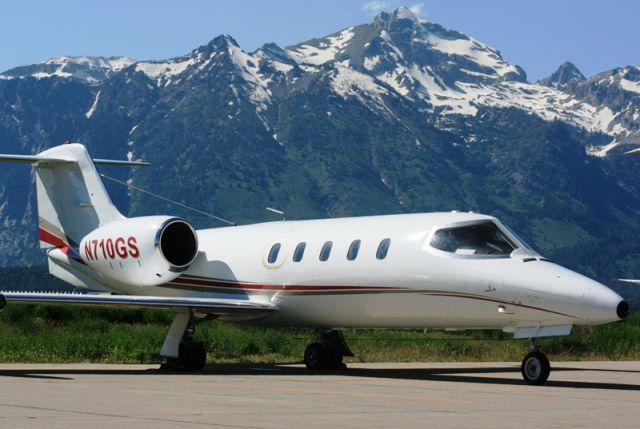 Learjet 35 (N710GS) - New Flight Charters private jet Learjet 35, exterior on the Jackson Hole ramp