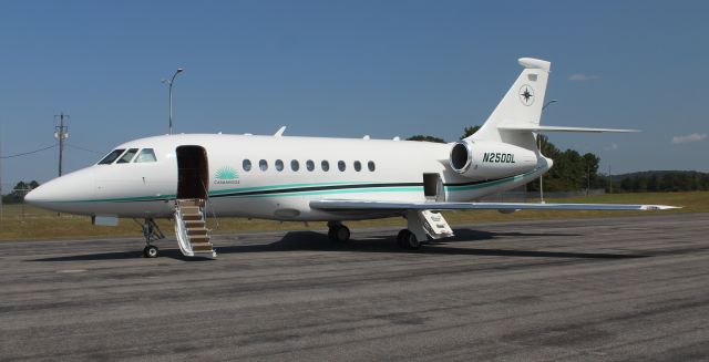 Dassault Falcon 2000 (N250DL) - A Dassault Falcon 2000 on the ramp at Boswell Field, Talladega Municipal Airport, AL - August 13, 2019.