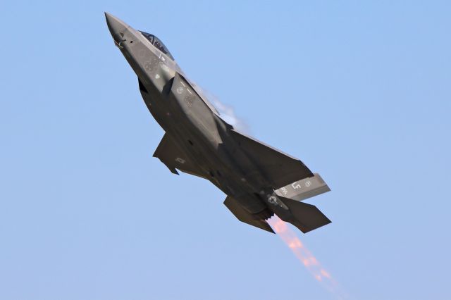 Lockheed F-35C (12-5055) - A USAF Lockheed F-35A Lightning II (12-5055, c/n AF-66) from the ACC Demo team at AirShow London 2017 on 23 Sept 2017.