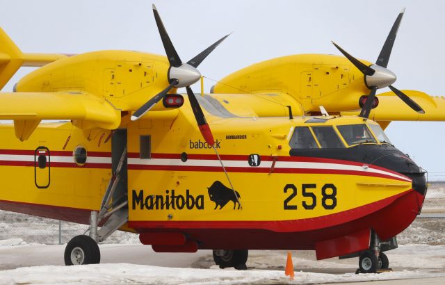 Canadair CL-415 SuperScooper (C-GMFW) - C-GMFW: one of four Babcock operated Province of Manitoba Canadair CL-415T water-bomber amphibious aircraft at YWG on 2 Apr 23.  br /br /In 2018, Babcock was awarded the ten-year Wildfire Suppression Services Contract to manage, maintain, and operate all seven Canadair water-bombers (4 x 415s and 3 x 215s) for the entire province of Manitoba.