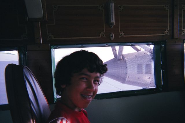 Ford Tri-Motor (NAC8407) - Nick excited about flying in the Tri-Motor