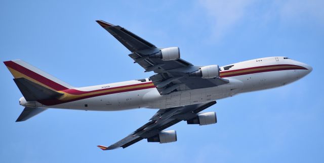 Boeing 747-400 (N782CK) - An empty Kalitta 744F headed to MIA, from the Schiller Park Metra, 5/10/18.