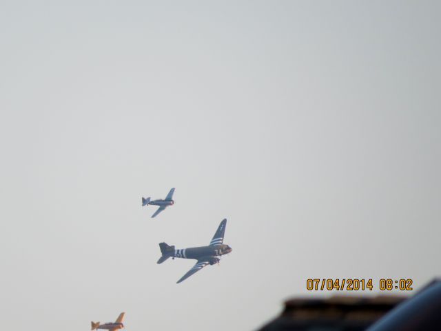Douglas DC-3 (29-2277) - Duck Creek at Grand Lake Oklahoma small airshow before the biggest fireworks show in the Midwest.