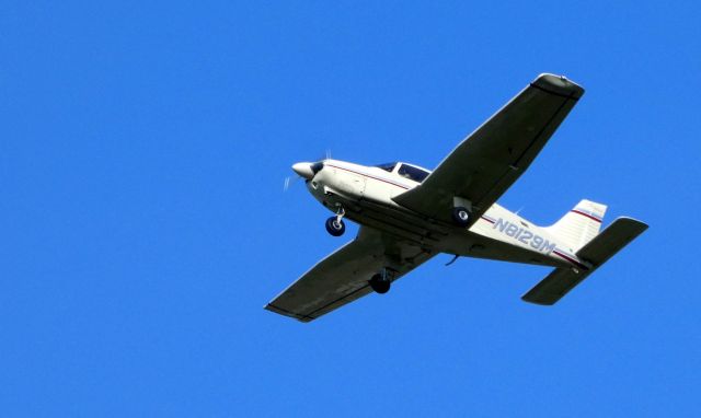 Piper Cherokee (N8129M) - Shortly after departure is this 1982 Piper Cherokee Archer II in the Summer of 2019.