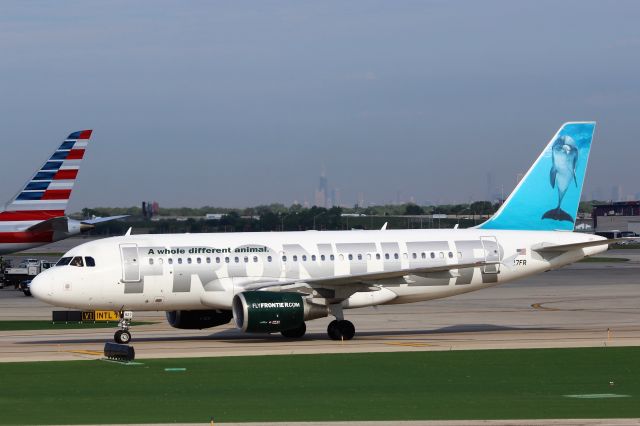 Airbus A319 (N927FR) - Frontier Airlines (F9) N927FR A319-100 [cn2209]br /Chicago O’Hare (ORD). Frontier Airlines flight F9 1285 taxis for departure to Denver International (DEN).  Bottlenose Dolphin tail.br /Taken from the Terminalbr /2018 06 08br /a rel=nofollow href=http://alphayankee.smugmug.com/Airlines-and-Airliners-Portfolio/Airlines/AmericasAirlines/Frontier-Airlines-FRhttps://alphayankee.smugmug.com/Airlines-and-Airliners-Portfolio/Airlines/AmericasAirlines/Frontier-Airlines-FR/a