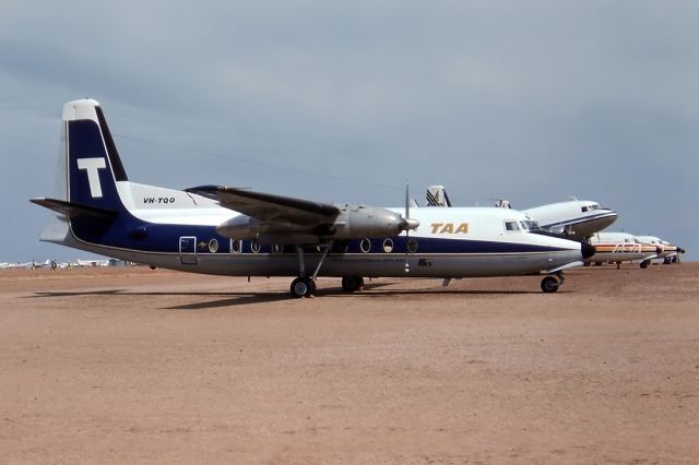 Cessna Skyhawk (VH-TQO) - TRAN AUSTRALIA AIRLINES (TAA) - FOKKER F-27-600/6152 - REG : VH-TQO (CN 10386) - BIRDSVILLE QLD. AUSTRALIA - YBDV (4/9/1982) 35MM SLIDE CONVERSION USING A LIGHTBOX AND A NIKON L810 DIGITAL CAMERA IN THE MACRO MODE.