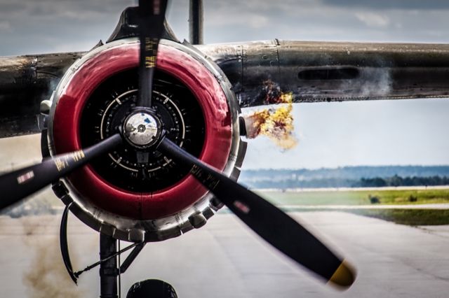 North American TB-25 Mitchell — - B-25 Stops in for fuel. 