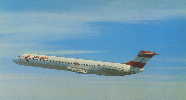 McDonnell Douglas MD-81 (N1002W) - scanned from postcardbr /Austrian airlines