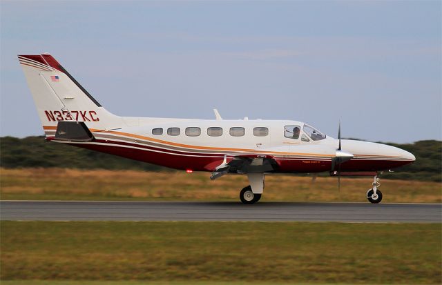 Cessna Conquest 2 (N337KC) - Rolling out from a landing on runway 24 at KACK