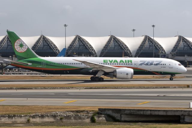 Boeing 787-9 Dreamliner (B-17883) - One of four Boeing 787-900s (B-17883) in Eva's 82 strong aircraft fleet is een here taxiing at Bangkok's Suvarnabhumi International Airport. Eva Air also has four Boeing B787-1000s currently in operation. Photograph: 19th Dec., 2019. (See http://www.planexplorer.net/Xploregallery/displayimage.php?pid=1632 )