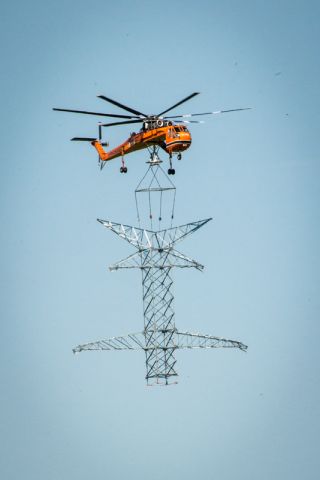 Cessna Cutlass RG (N237AC) - 1970 Erickson S64F C/N 64095 Power line construction in Southern Alberta Aug 9, 2014. 14,000 lb. load.