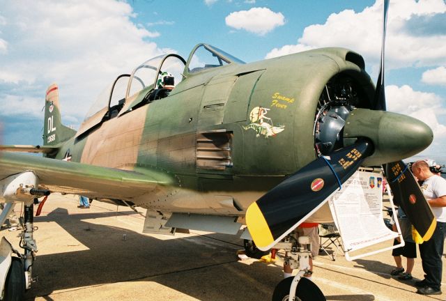 North American Trojan (N285DL) - "Swamp Fever", a North American AT-28D Trojan, at Barksdale AFB Airshow, May 2005.