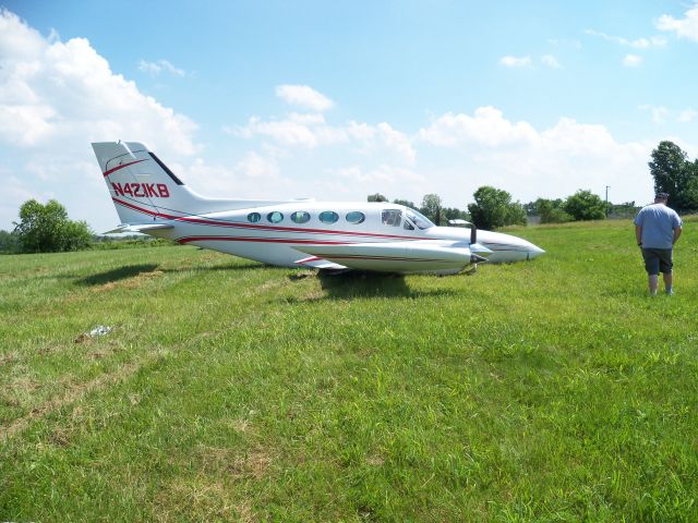 N421KB — - Aircraft overran the end of runway 18 on takeoff.