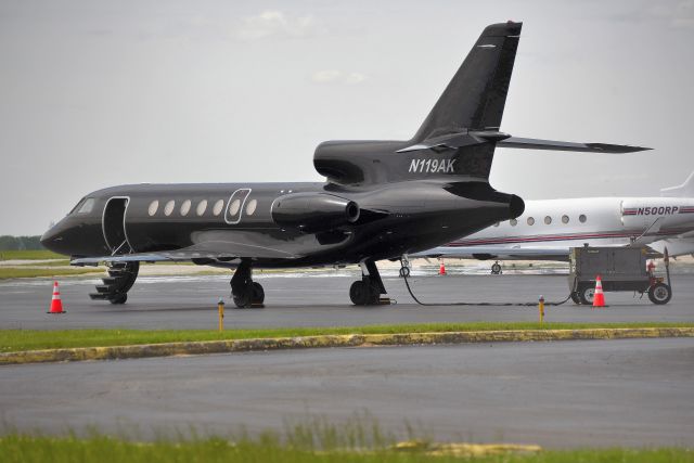 Dassault Falcon 900 (N119AK) - 05-22-22. Anyone know the background on this bird? First pic of this reg number on this all black Falcon on the database.