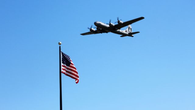 Boeing B-29 Superfortress (NX529B) - Fifi flies over "Old Glory at Appleton