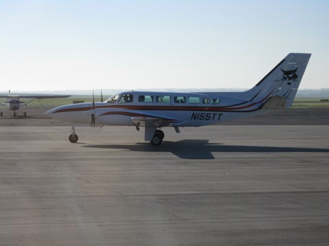 Cessna 404 Titan (N155TT) - A regular at Bismarck Municipal, 155TT is used to shuttle Bobcat executives and employees throughout North Dakota and the surrounding states.