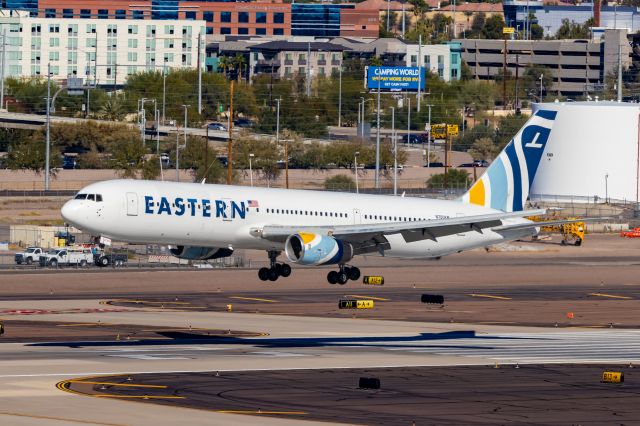 BOEING 767-300 (N700KW) - Eastern Airlines 767-300 landing at PHX on 11/15/22. Taken with a Canon 850D and Tamron 70-200 G2 lens.